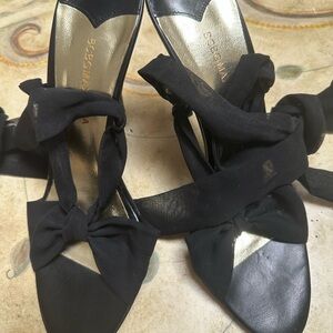 BCBGMaxAzria Black Heels with Bow Detail